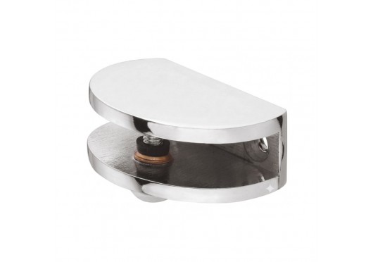 Chrome Half-Moon Shaped Glass Shelf Brackets